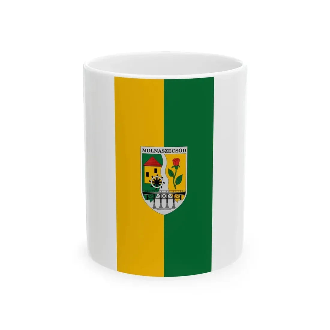 Flag of Molnaszecsod (Hungary) White Coffee Mug 11oz - Go Mug Yourself