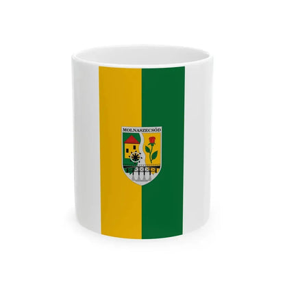 Flag of Molnaszecsod (Hungary) White Coffee Mug 11oz - Go Mug Yourself