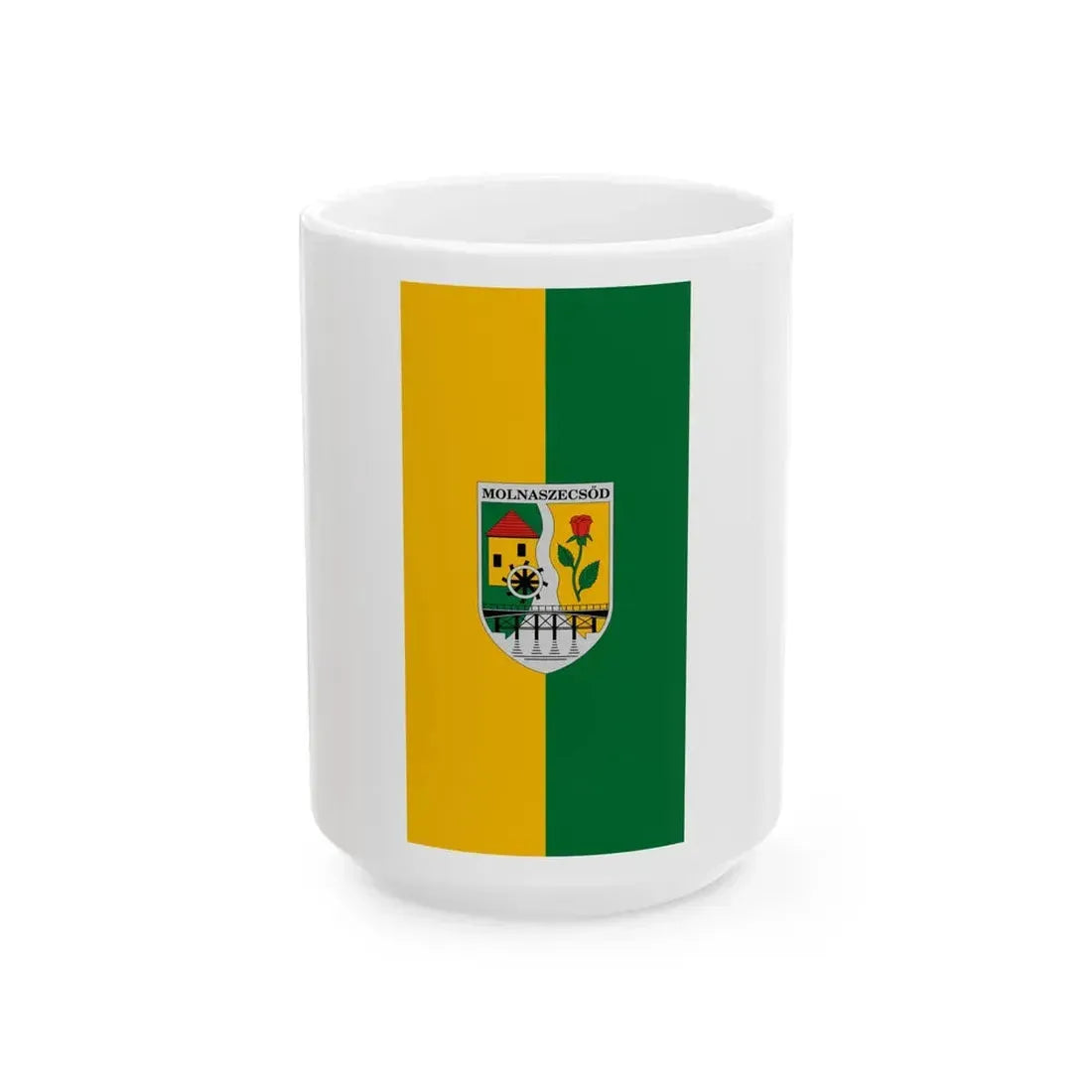 Flag of Molnaszecsod (Hungary) White Coffee Mug 15oz - Go Mug Yourself