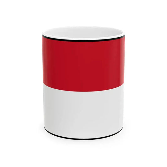 Flag of Monaco bordered (Monaco) White Coffee Mug 11oz - Go Mug Yourself
