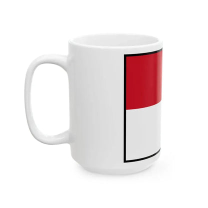 Flag of Monaco bordered (Monaco) White Coffee Mug - Go Mug Yourself