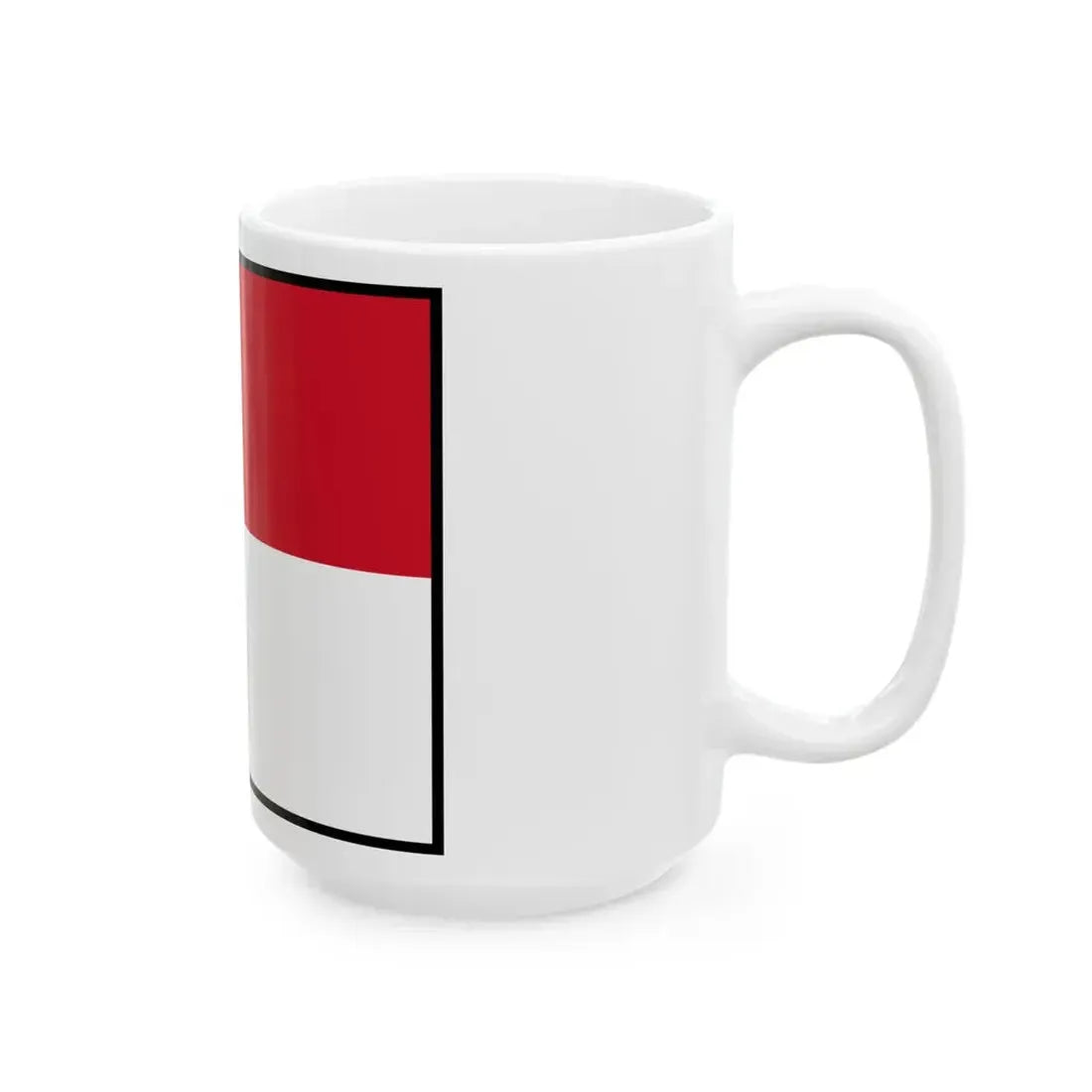 Flag of Monaco bordered (Monaco) White Coffee Mug - Go Mug Yourself