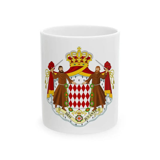 Flag of Monaco state (Monaco) White Coffee Mug 11oz - Go Mug Yourself