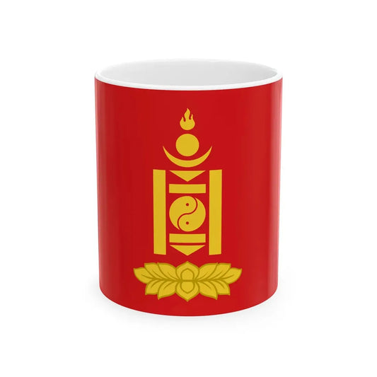Flag of Mongolia 1924 golden emblem (Mongolia) White Coffee Mug 11oz - Go Mug Yourself