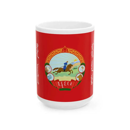 Flag of Mongolia 1940-1945 (Mongolia) White Coffee Mug 15oz - Go Mug Yourself