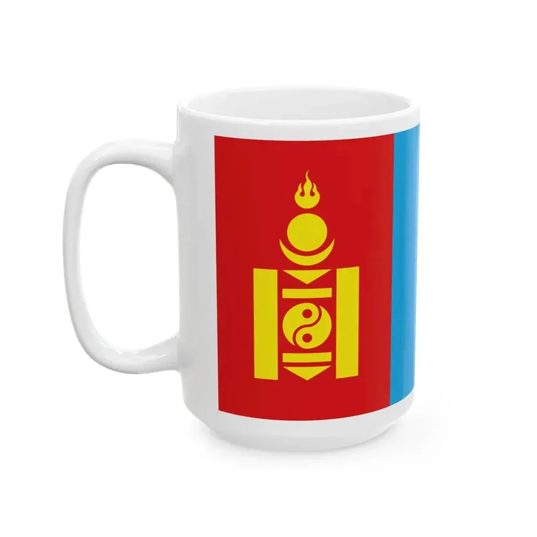 Flag of Mongolia 1992-2011 (Mongolia) White Coffee Mug - Go Mug Yourself