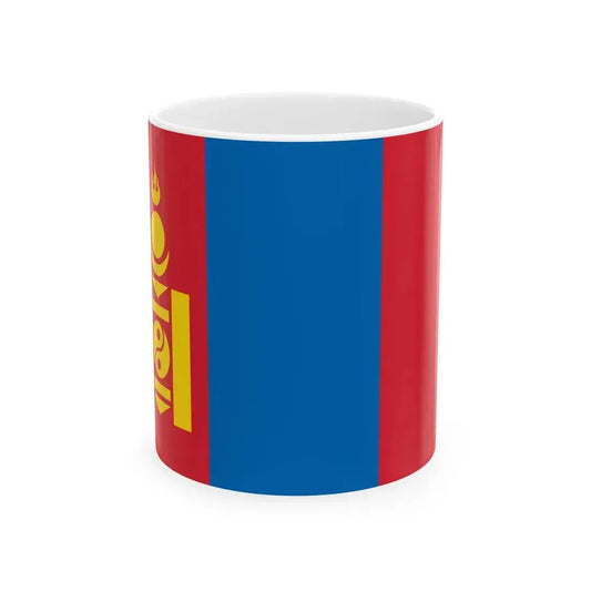 Flag of Mongolia 3-2 (Mongolia) White Coffee Mug 11oz - Go Mug Yourself