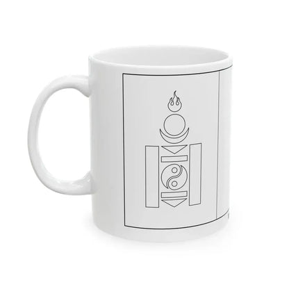 Flag of Mongolia colouring page (Mongolia) White Coffee Mug - Go Mug Yourself