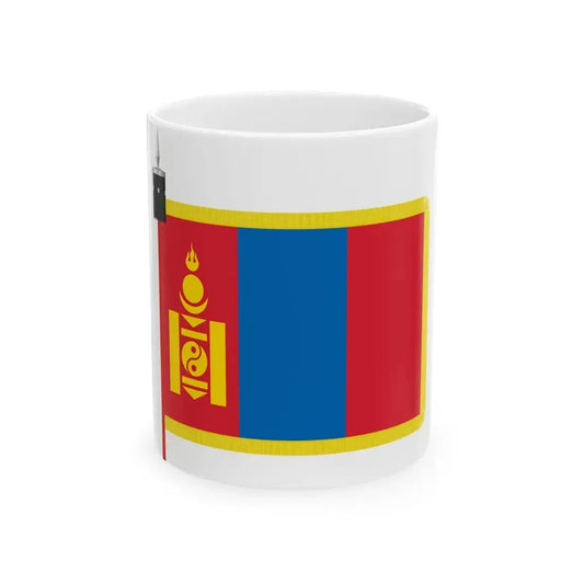 Flag of Mongolia parade (Mongolia) White Coffee Mug 11oz - Go Mug Yourself