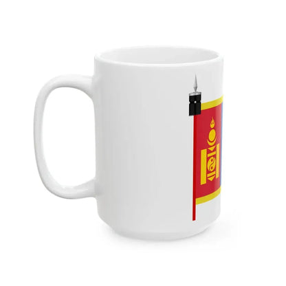 Flag of Mongolia parade (Mongolia) White Coffee Mug - Go Mug Yourself