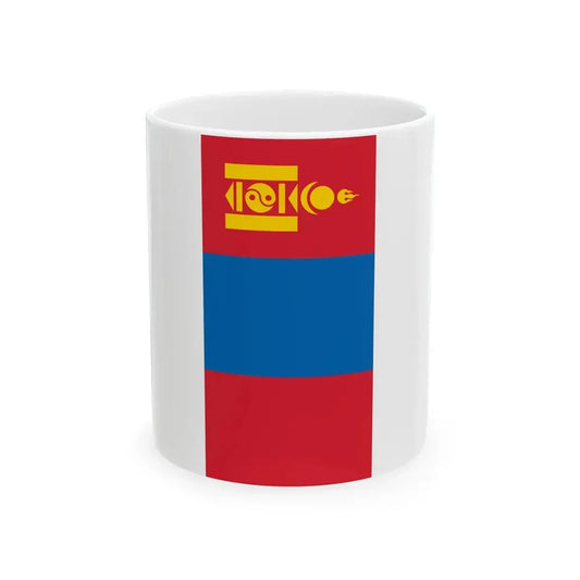 Flag of Mongolia vertical (Mongolia) White Coffee Mug 11oz - Go Mug Yourself