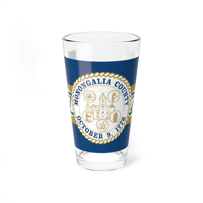 Flag of Monongalia County West Virginia (United States) Pint Glass 16oz 16oz - Go Mug Yourself