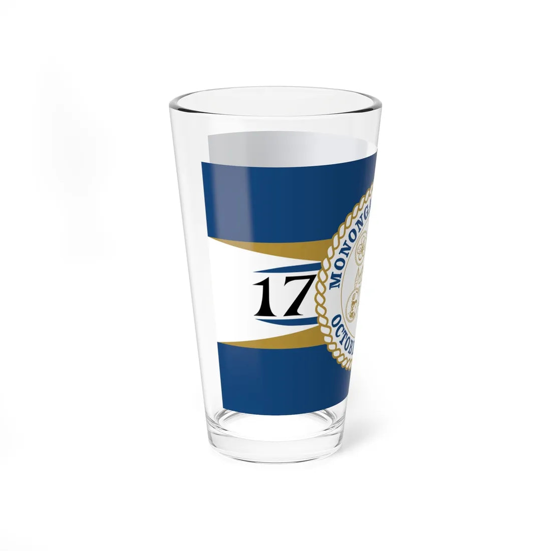 Flag of Monongalia County West Virginia (United States) Pint Glass 16oz - Go Mug Yourself