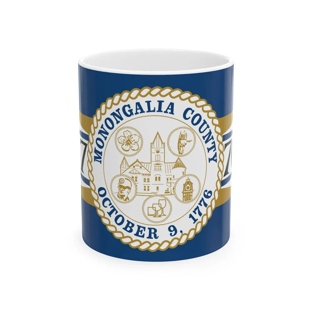 Flag of Monongalia County West Virginia (United States) White Coffee Mug 11oz - Go Mug Yourself