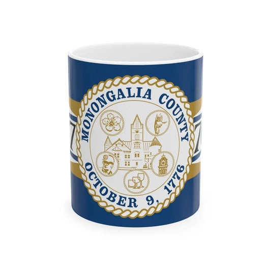 Flag of Monongalia County West Virginia (United States) White Coffee Mug 11oz - Go Mug Yourself