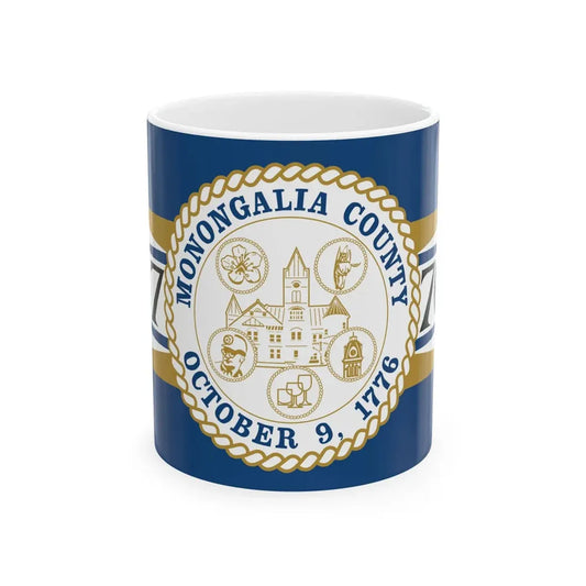 Flag of Monongalia County West Virginia (United States) White Coffee Mug 11oz - Go Mug Yourself