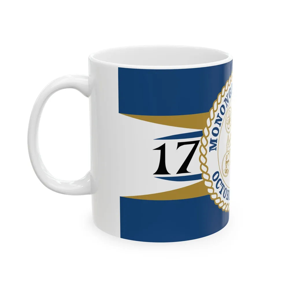 Flag of Monongalia County West Virginia (United States) White Coffee Mug - Go Mug Yourself