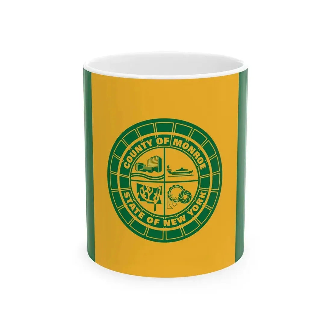 Flag of Monroe County New York (United States) White Coffee Mug 11oz - Go Mug Yourself