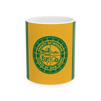 Flag of Monroe County New York (United States) White Coffee Mug 11oz - Go Mug Yourself