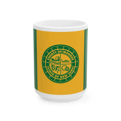 Flag of Monroe County New York (United States) White Coffee Mug 15oz - Go Mug Yourself