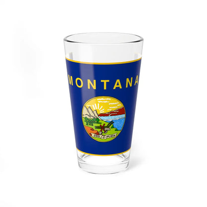 Flag of Montana fringed (United States) Pint Glass 16oz 16oz - Go Mug Yourself