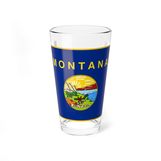 Flag of Montana fringed (United States) Pint Glass 16oz 16oz - Go Mug Yourself