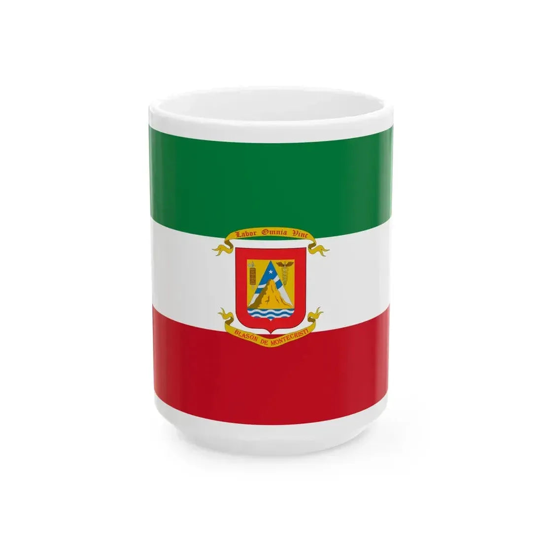 Flag of Montecristi Ecuador (Ecuador) White Coffee Mug 15oz - Go Mug Yourself