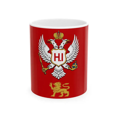 Flag of Montenegro 1860-1905 3-2 (Montenegro) White Coffee Mug 11oz - Go Mug Yourself