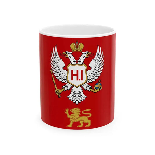 Flag of Montenegro 1860-1905 3-2 (Montenegro) White Coffee Mug 11oz - Go Mug Yourself