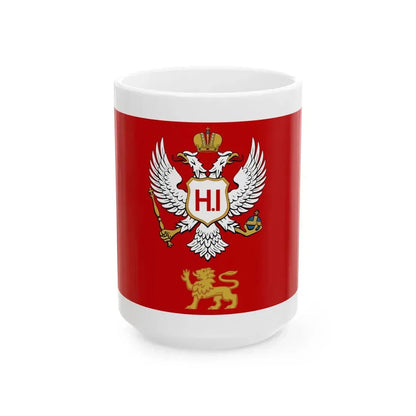 Flag of Montenegro 1860-1905 (Montenegro) White Coffee Mug 15oz - Go Mug Yourself