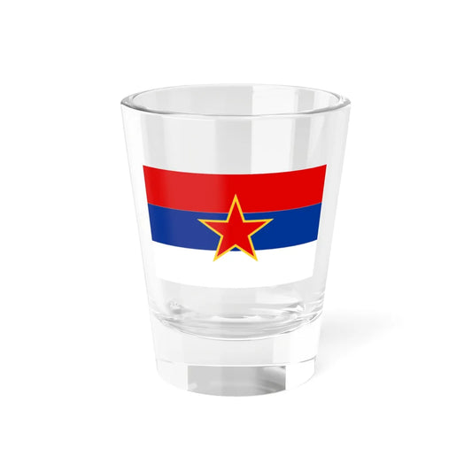 Flag of Montenegro 1946-1993 Flag of Serbia 19471992 3-5 (Montenegro) Shot Glass 1.5oz 1.5oz - Go Mug Yourself