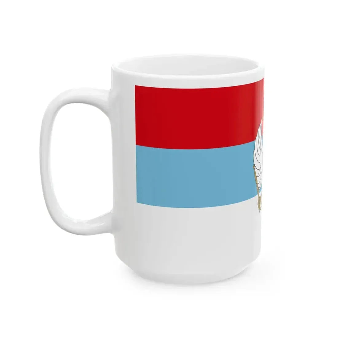 Flag of Montenegro 1993-2004 with coat of arms (Montenegro) White Coffee Mug - Go Mug Yourself