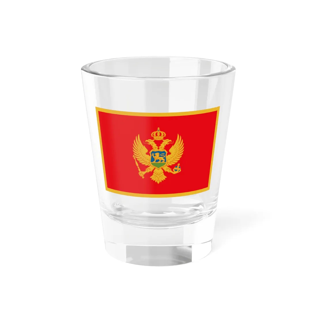 Flag of Montenegro 3-2 (Montenegro) Shot Glass 1.5oz 1.5oz - Go Mug Yourself