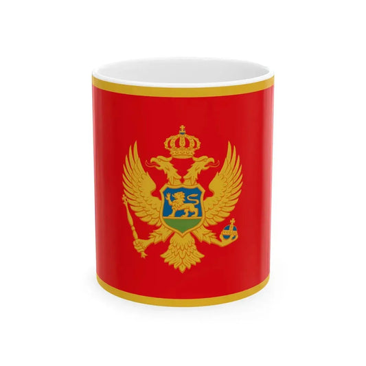 Flag of Montenegro 3-2 (Montenegro) White Coffee Mug 11oz - Go Mug Yourself