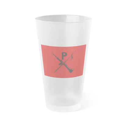 Flag of Montoneros - Frosted Pint Glass 16oz 16oz Frosted - Go Mug Yourself