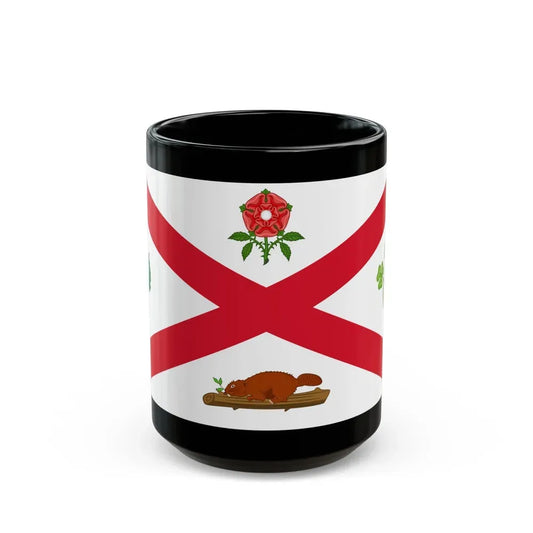 Flag of Montreal 1935 to 1939 Canada - Black Coffee Mug 15oz - Go Mug Yourself