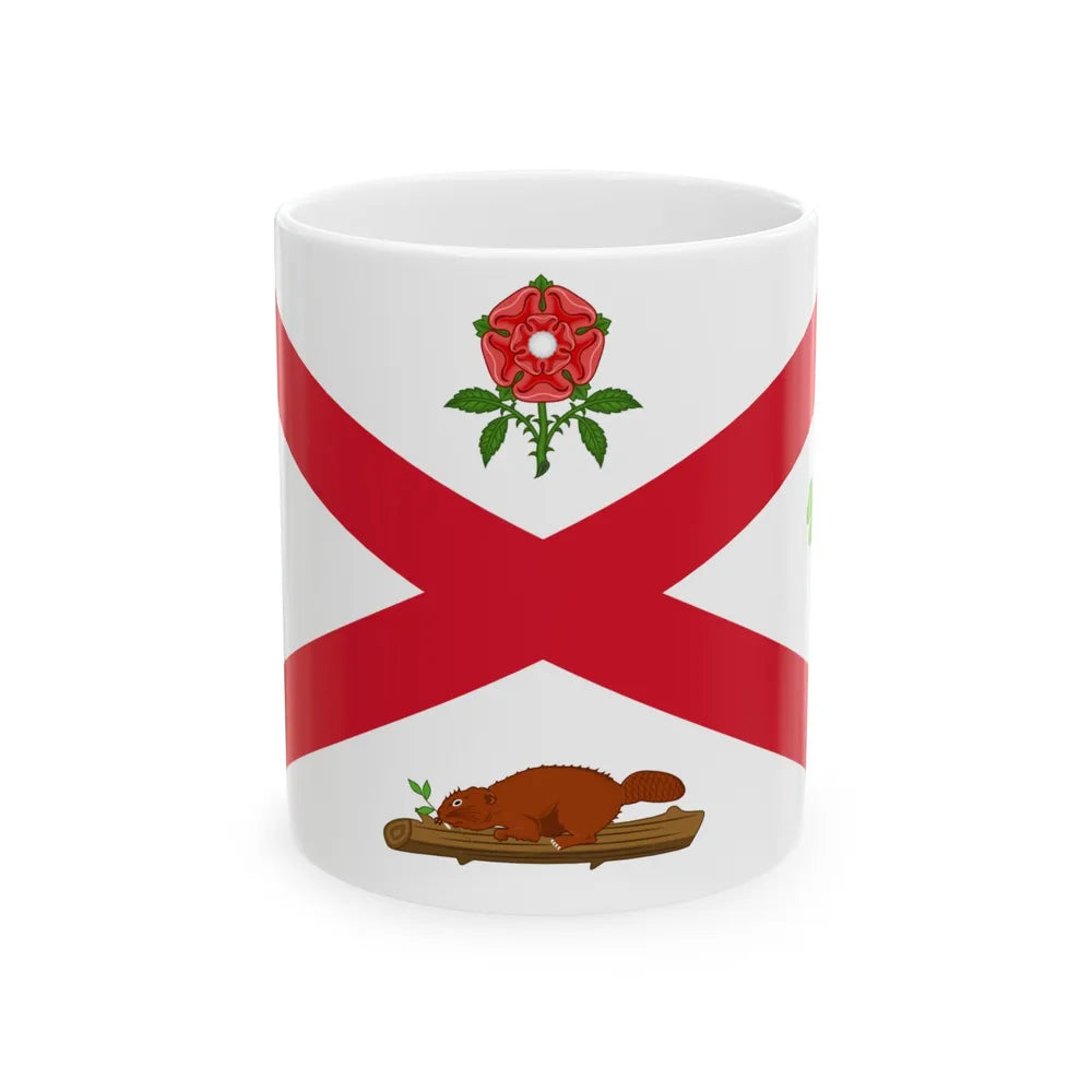 Flag of Montreal 1935 to 1939 Canada - White Coffee Mug-11oz-Go Mug Yourself