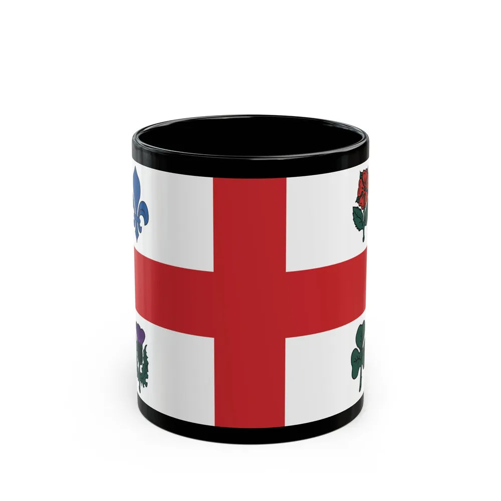 Flag of Montreal 1939 to 2017 Canada - Black Coffee Mug-11oz-Go Mug Yourself