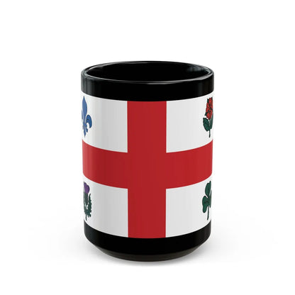 Flag of Montreal 1939 to 2017 Canada - Black Coffee Mug-15oz-Go Mug Yourself