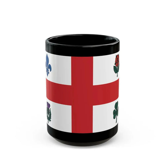 Flag of Montreal 1939 to 2017 Canada - Black Coffee Mug 15oz - Go Mug Yourself