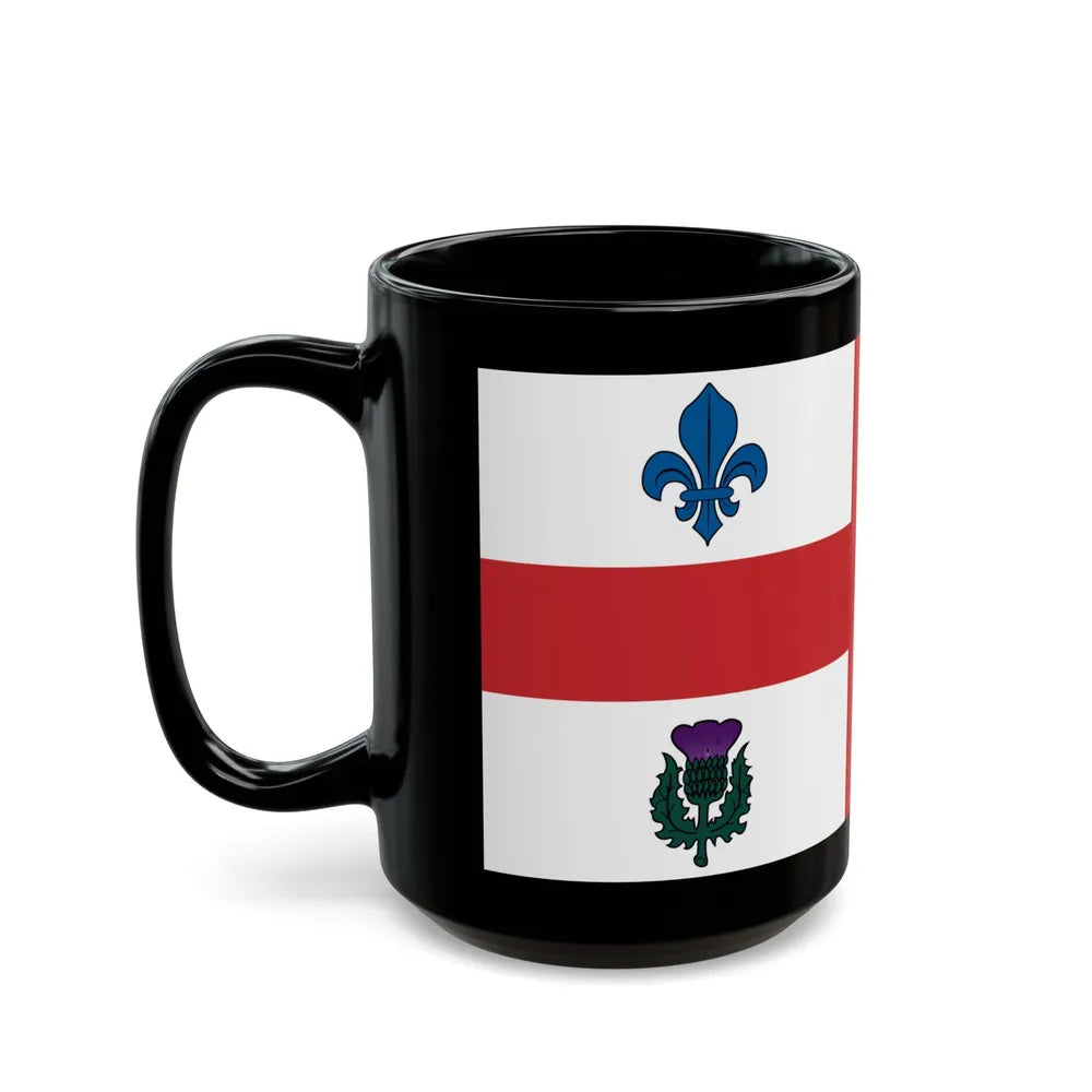 Flag of Montreal 1939 to 2017 Canada - Black Coffee Mug-Go Mug Yourself