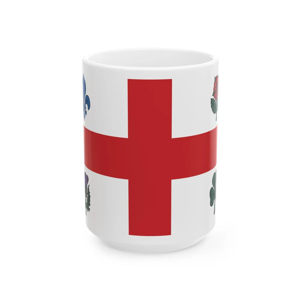 Flag of Montreal 1939 to 2017 Canada - White Coffee Mug-15oz-Go Mug Yourself