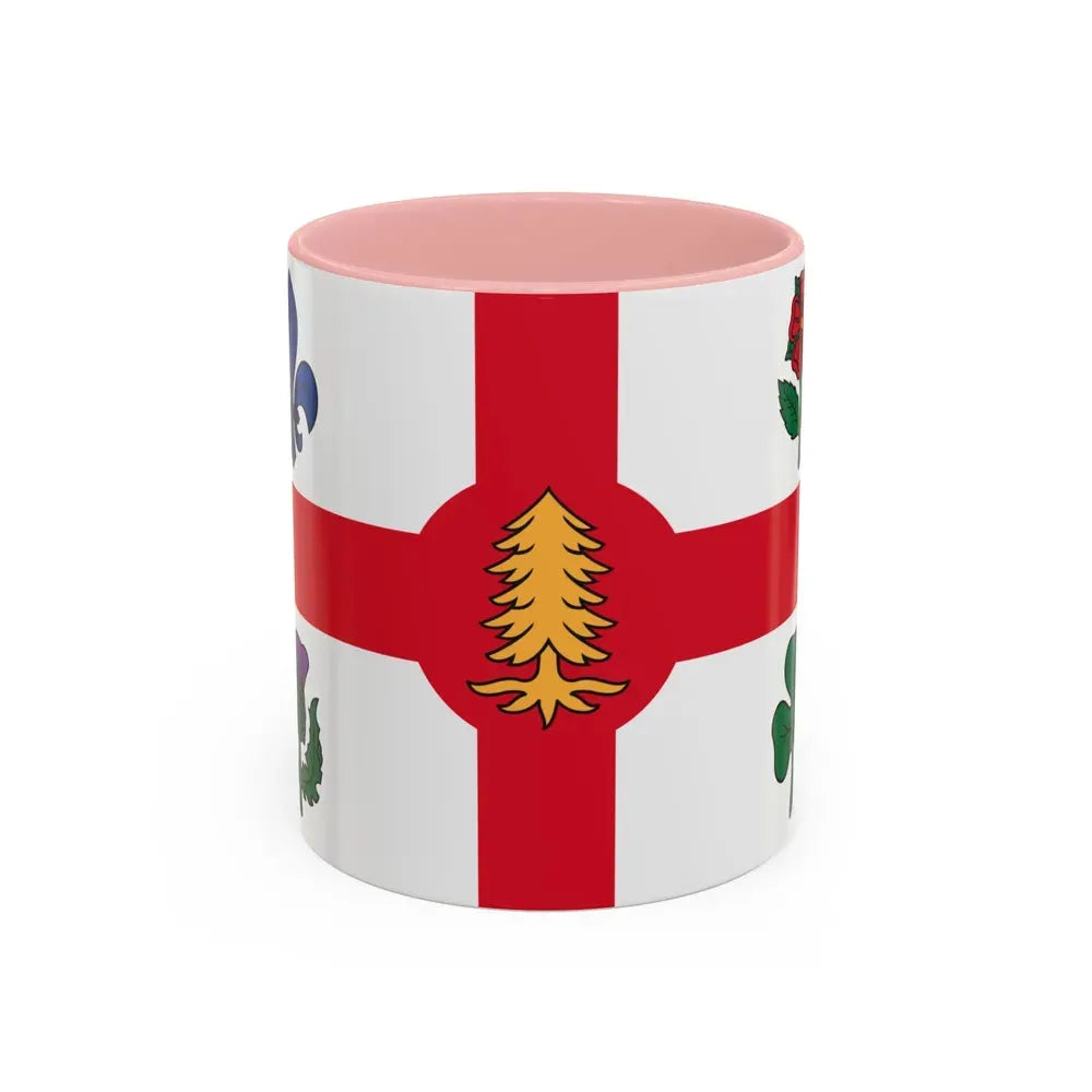 Flag of Montreal Canada - Accent Coffee Mug 11oz Pink - Go Mug Yourself