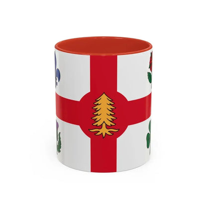 Flag of Montreal Canada - Accent Coffee Mug 11oz Red - Go Mug Yourself