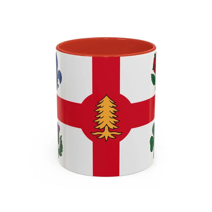 Flag of Montreal Canada - Accent Coffee Mug 11oz Red - Go Mug Yourself