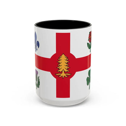 Flag of Montreal Canada - Accent Coffee Mug 15oz Black - Go Mug Yourself