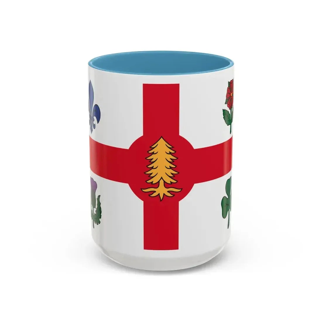 Flag of Montreal Canada - Accent Coffee Mug 15oz Light Blue - Go Mug Yourself