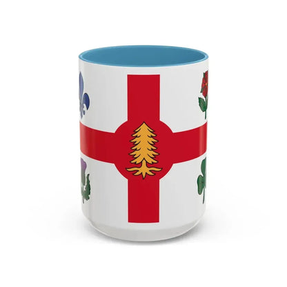 Flag of Montreal Canada - Accent Coffee Mug 15oz Light Blue - Go Mug Yourself
