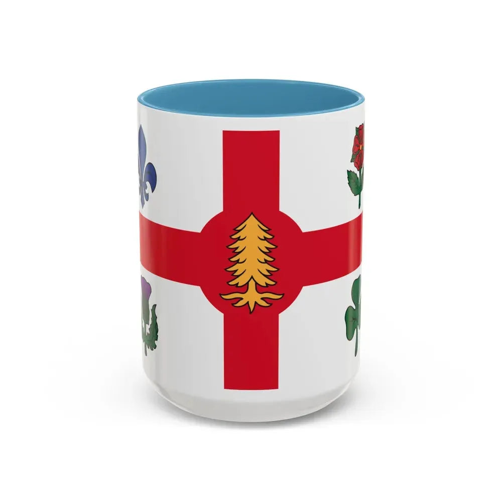 Flag of Montreal Canada - Accent Coffee Mug 15oz Light Blue - Go Mug Yourself