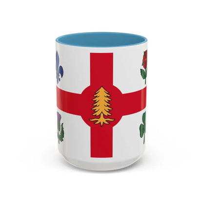 Flag of Montreal Canada - Accent Coffee Mug 15oz Light Blue - Go Mug Yourself